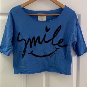 blue cropped sweater